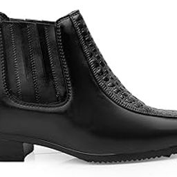 Men's 9 Cm Hidden Height Increasing Faux Leather Material with Stylish Casual Formal Chelsea Slipon Boot.-image-92