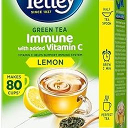 Tetley Green Tea Immune, With Added Vitamin C, Lemon, Classic Green Tea Flavour 100gram (80 cups, Loose Leaves)-61