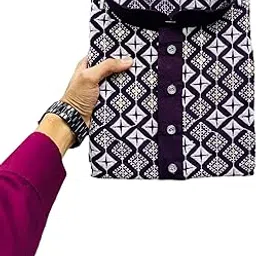 foxdx Men's Sequince Embroidered Silk Only Slim Fit Kurta for Men-picture-11