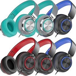 Headphones Wired 6 Pack Bulk with Microphone, Over-Ear Headsets for School Kids Teens Adult Chromebook Computer, 3.5mm, Foldable, No-Tangle Cord, Comfortable-image-31