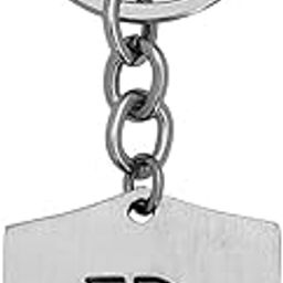 English Alphabet Initial Charms Letter Initial R Alphabet Silver Stainless Steel Letters Script Name from A-Z KeyChain And KeyringFor Men And Women-0