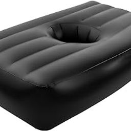 PVC Inflatable Bed, Upgraded BBL Post Surgery Recovery Bed with Hole and Inflation Valve, Improve Blood Circulation Foldable BBL Bed for Brazilian Butt Lift Recovery, Sleeping, Reading (Black)-image-52