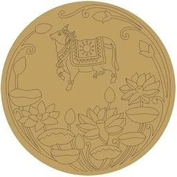 ParaShi® Pre Marked MDF Base Cow and Flowers Art Cutout for Crafts Work Home 4 MM Thickness, Room Decor Laser Cut Artistic DIY Work Art and Craft (12 x 12 Inch)-picture-12