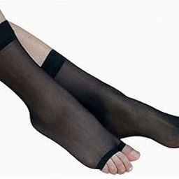 Transparent Soft Female Short Elastic open toe Socks (2 Pair Black)-image-79