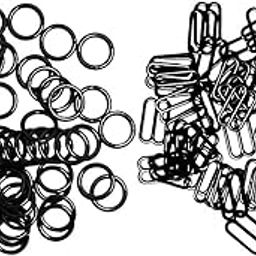 FABLOFT® 200pcs Metal Bra Lingerie Strap Sewing Clip O Rings Fig 8 Slider Black 10mm-image-10