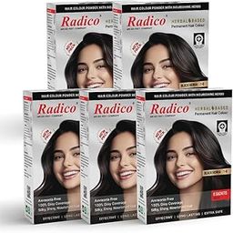 Radico Herbal Henna Black Hair Colur | Pack of 5-image-40