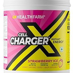 HealthFarm Cell Charger Instant Energy Drink Powder with BCAAs and Glutamine (1Kg, STRAWBERRY)-image-74
