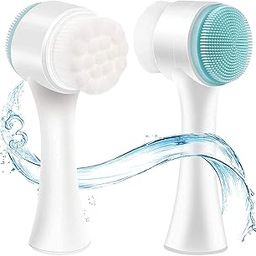Manual Facial Cleansing, Double Side Skin Care Facial Cleansing Brush, Silicone Facial Scrubber Manual Dual Face Wash Brush for Deep Pore Exfoliation Makeup Massaging-image-15