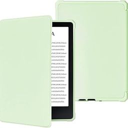 FUWANG Case For 6.8" Kindle Paperwhite(11Th Generation 2021 Release),E-Readers,All-New Pu Leather Smart Cover For Kindle Signature Edition With With Auto Sleep/Wake(Green)-picture-0