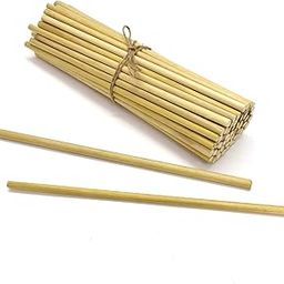 Asian Hobby Crafts Bamboo Sticks, Wooden Bamboo Sticks for Multi Purpose, Skewers, Wooden Round Craft Stick, Pack of 100 (9 Inches)-97