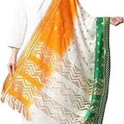 Women's Knitted Lace Multicolour 2.15 Meters Dupatta - Net-48
