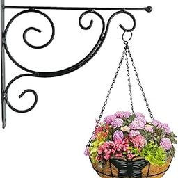 12 Inch Vines Design Wall Bracket for Hanging Baskets, Bird Feeders & Wind Chimes, Decorative Straight Plant Hanger. Multiuse Hanger (Color : Black, Set of 1 Pc)-image-89