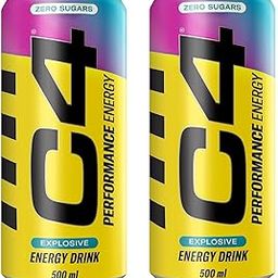 C4 Performance Energy Drinks Zero Sugar Cosmic Rainbow Flavor Explosive Energy Drink, 2 Cans X 500 ml (UK)-image-33