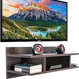 Super mart Wooden TV Cabinet Wall Shelves, Smart LED TV Entertainment Unit Set Top Box Stand | Home Decor Furniture (Colour- Brown-image-7