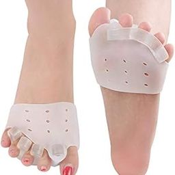 Cetaplast 2-in-1 Toe Separators & Metatarsal Pads for Bunion Gel Toe Straighteners for Yoga, Walking, Dancing | Day & Night Pain Relief | Toe Alignment Support for Unisex | 2 Pairs | White-30