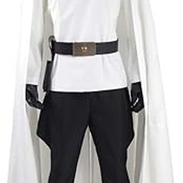 Mens Imperial Officer Cosplay Costume Battle Uniform White Cloak Coat Pants Full Set Halloween Outfits US Size (X-Large, White Full Set)-image-53