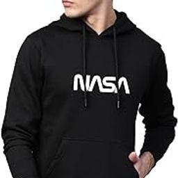 Eye-Catching Men's Cotton Fleece Hoodie with Practical Hoodie Pocket Black-image-34