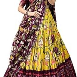 Women's Tussar Silk With Ikkat Print And Foil Print Lehenga choli Sett for Women & Girls-picture-10