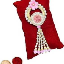 Buyent ® Elegant traditional pearl flower butterfly lumba rakhi for bhabhi chuda rakhi for women with roli chawal-image-30