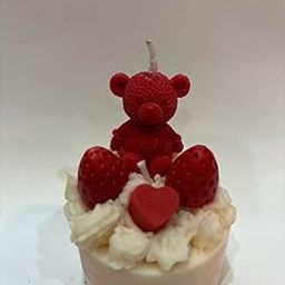 Teddy & Strawberry-Themed Handmade Candle:-image-36