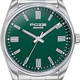 sonata Poze Quartz Analog Green Dial Metal Strap Watch for Men-SP70033SM01W-picture-29