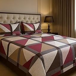 WINSTON HOME King Size Bedsheet | Cotton Flatsheet King Size with Two Pillow Covers| 300 TC | Super Soft Bed Sheet for King Size Bed | Floral Design 90x100 Inches (White & Red)-image-10