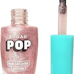 SUGAR POP Nail Lacquer Glitter Finish 01 Rose Quartz - 10 Ml - Quick-Drying | Chip-Resistant | High On Shine | Long-Wear Formula-16