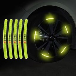 CarEmpire 3D Reflective Wheel Tire Rim Stripes Stickers Decals for Car | Motorcycle & Bicycle - Night Safety Decoration for Automotive(20 Pcs) (Green)-image-84