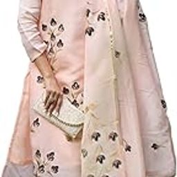 Women's Cotton Blend Straight Printed Kurta with Pant & Dupatta (Brush-Peach-GS)-image-6