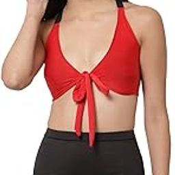 Solid Red and Black Two Piece Tankini Swimwear Set-image-31