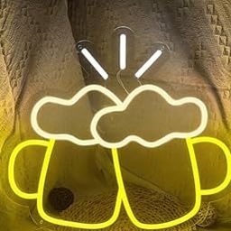 Wall Mitra Beer Neon Sign, Beer Bar Opening Sign, Beer Neon Logo, Party Led Light Neon Sign Wedding Party, Cheers Sign, Home Wall Decor Club(12x18) yellow+white-image-66