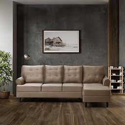 Wakefit Sofa Set | 3 Year Warranty | Sofa 3 Seater, 3 Seater Sofa for Living Room, Wooden Sofa Set, 3 Seater + Right Aligned, Sofa for Living Room - Dreamer(Reflection : Mocha Brown)-image-19