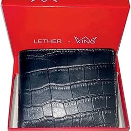 Leather King RFID-Protected Genuine Leather Wallet, Black Crocodile Pattern, Bifold Design-picture-16