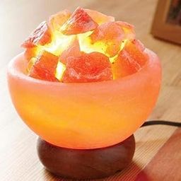 Kirit Gemstones Himalayan Rock Salt FIRE Bowl Lamp with Wooden Base, for Positive Energy, Vastu, Fengshui, Healing, Peace, Harmony, Purification-image-49