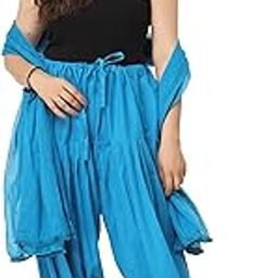 Woman's Cotton Semi Salwar with Dupatta|| Free Size || Plain || Semi Patiala Pants-picture-33