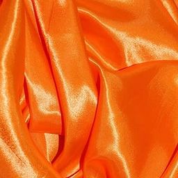 DZY Plain Silky Satin Dress/Pillow Cover/scrunches Fabric Plain Material Silk and Shine Fabric Material (Width:- 44")(Keshri,2 Meter)-image-106