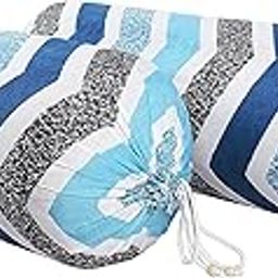 Kuber Industries Flower Design Soft & Smooth Cotton Bolster Cover|Size 16 x 30 inch|Pack of 2 (Blue)-image-37