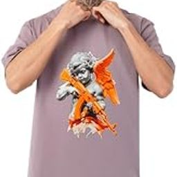 Men's Graphic Printed 220 GSM Round Neck Cotton T-Shirt – Soft & Breathable Regular Fit Casual Wear for Daily Use – Half Sleeve Solid Tshirts Purple-image-53