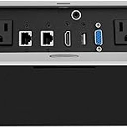Table Pop up Power Strip Date Hub Connection Box with Outlet Network HDMI for Office Desk（Silver）-23