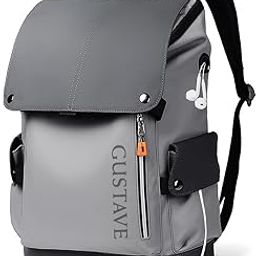 15.6 Inch Leather Backpack for Men With USB & Earphone Ports Large Capacity Waterproof Laptop Bag, Ideal For Business & College-picture-33