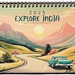Explore India Desk Calendar 2025 | The Spring Palette |350 GSM | Travel Themed | Contains Sticker Sheet | Gold Wiro | Notes, scheduling and planning-14