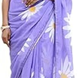 satrani Women's Georgette Floral Printed Ready To Wear One Minute Pre Stitched Saree with Unstitched Blouse Piece-picture-12