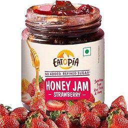 Eatopia Strawberry Honey Jam - Kids & Adult | Sugar Free | 100% Pure & Natural | No Preservatives | No Added Flavours | 70% Strawberries & Wild Honey | Good for Gut Health | Pack of 1-240g-29