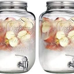 4L Glass Cold Water Mason Jar | Beer Dispenser | Drink Dispenser | Glass Pitcher with tap | Spigot and Steel lid | Water Pitcher for Detox Water | Pack of 2 (4 Liter Water Dispenser (Pack of 2))-image-19