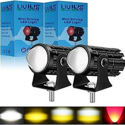 OTO2EYE Original DC Power18W each Mini Gun Driving Fog Light Universal For All Models of Motorcycle, Bikes, Scooters, Projector (Pack of 2, Yellow & White)-20