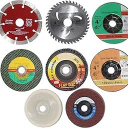Digital Craft 8Pc 4-Inch Angle Grinder Accessories Set – Wood & Marble Cutting Blade, Flap Discs, Grinding Wheels, Cut-Off Wheel, Nylon Buffing & Polishing Wheel – Abrasive Tools Kit-image-26