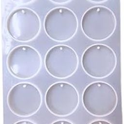 15 Cavity Keychain Mold 2inch Each Cavity Pendant Mold, Keychain Ring Round Mould, Key Ring Silicon Mold Resin Mould, Silicone Mold, Resin Art and Craft Wax (Round)-picture-26