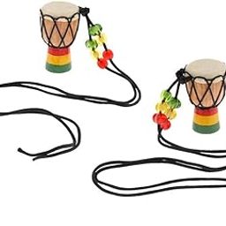 Wooden Mini Classic Drummer Djembe Percussion African Hand Drum Pendant B-28