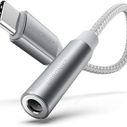 UBRONIK® Nylon Braided Grey Type C to 3.5 mm Audio Jack Connector with DAC Headphone Converter Adapter Compatible with iPhone 15 Pro Max/15 Pro/15 Plus, Galaxy S23/S22/S21/S208 & Other Type C Phones-image-62