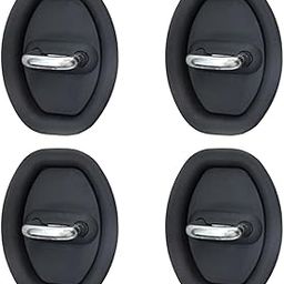 SHREESAMP 4 Pcs Door Latch Lock Cover Silicone Guard Car Decorations & Protects Latches Protector Accessories for Most of Vehicles, Absorbing Protective Rubber Pads for Enhanced (Black)-18